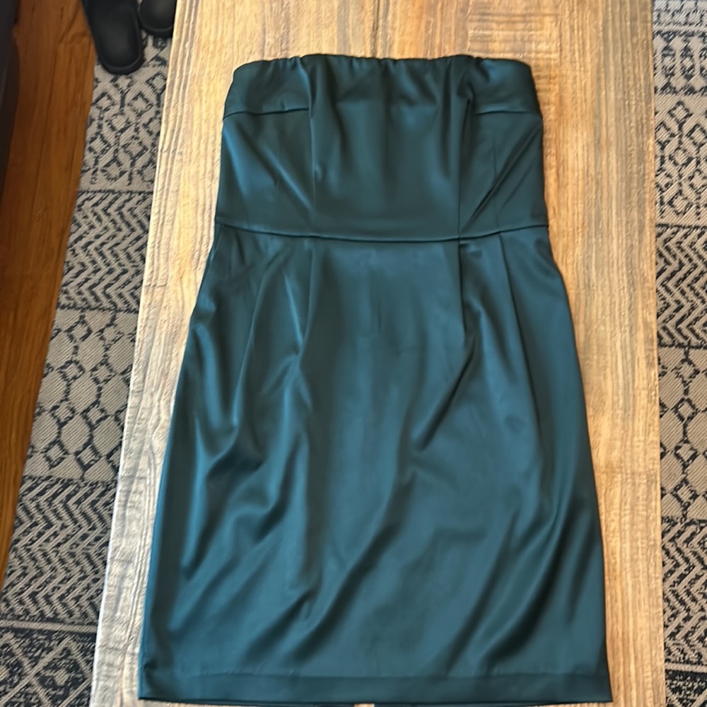 Express Strapless Dress in Teal